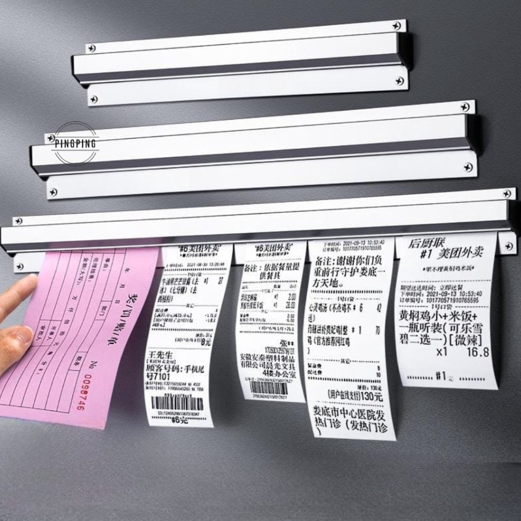 

KODE H72P Bill Holder Receipt Holder Capitan Nota StainlessBill Holder Receipt Holder Capitan Nota Stainless 45x6 cm66cm96cmPenjepit Kertas Bon Bill Tab Grabber Aluminum Bill Holder Restaurant Getra Cafe