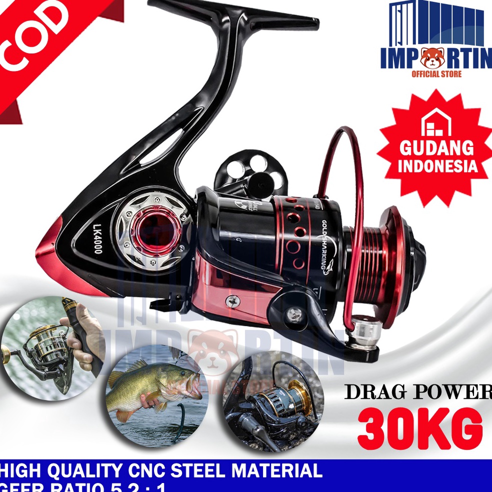 KODE J5U6 Reel Pancing Metal LK2  7 3 Kg Reel Pancing Tarikan Full Besi Murah Kuat Reel Ryobi Tarika