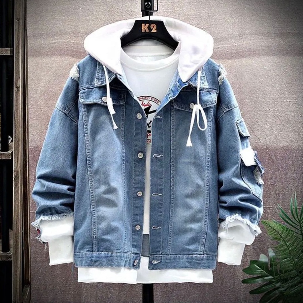 Serbuu JACKET KOREA STYLE DENIM MIX LOTTOJACKET OVERSIZE DENIM PRIA