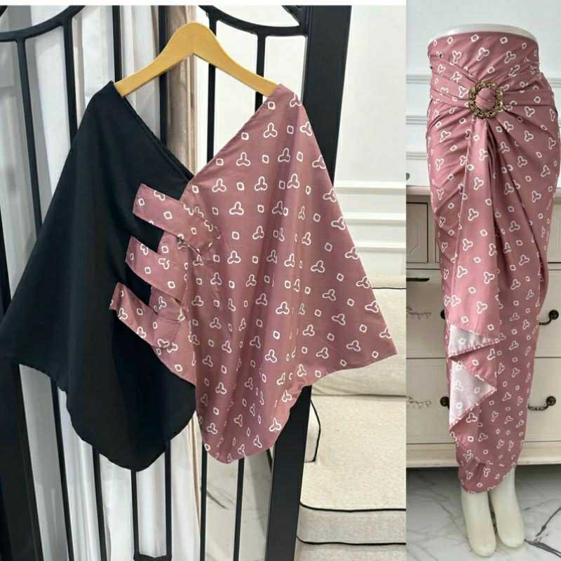 set kondangan batik jumputan set kebaya batik jumputan