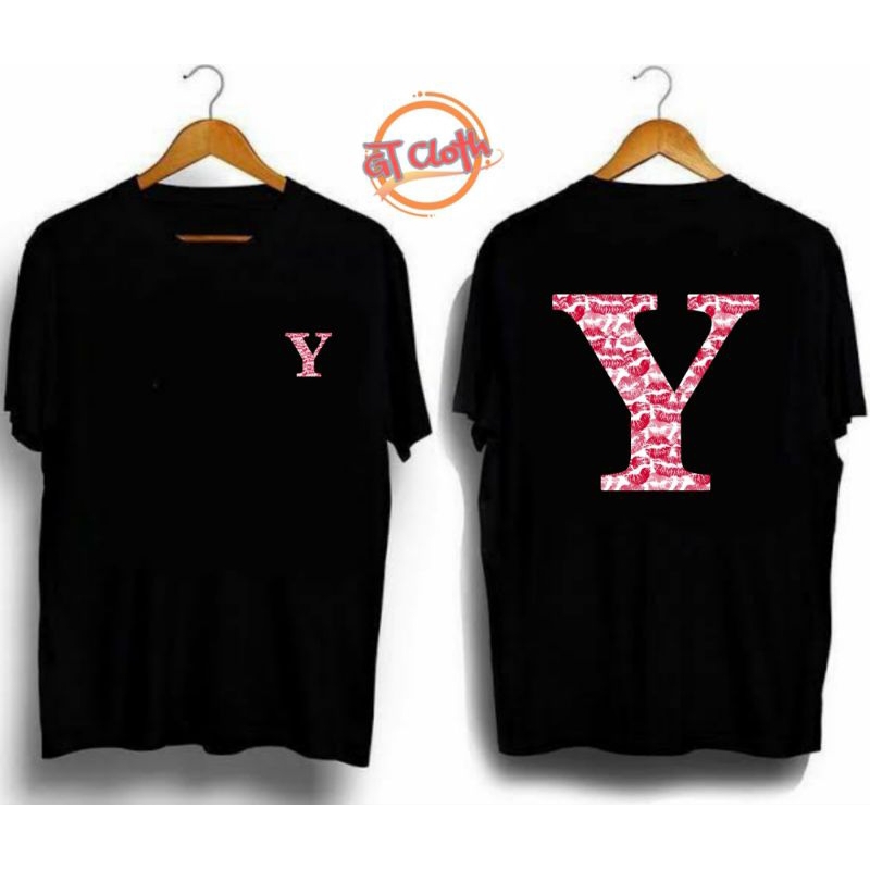 T-SHIRT KAOS DISTRO INISIAL HURUF Y LOGO KISS