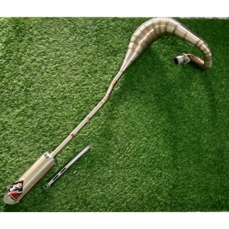 Knalpot Suzuki TS125 Fullsystem Stenlis Original DRY RACING EXHAUST