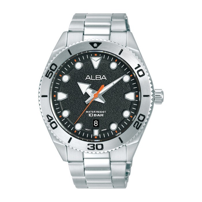 Jam Tangan Pria Alba Original AS9T15 AS9T15X1 Strap Stainless Steel Silver Garansi Resmi