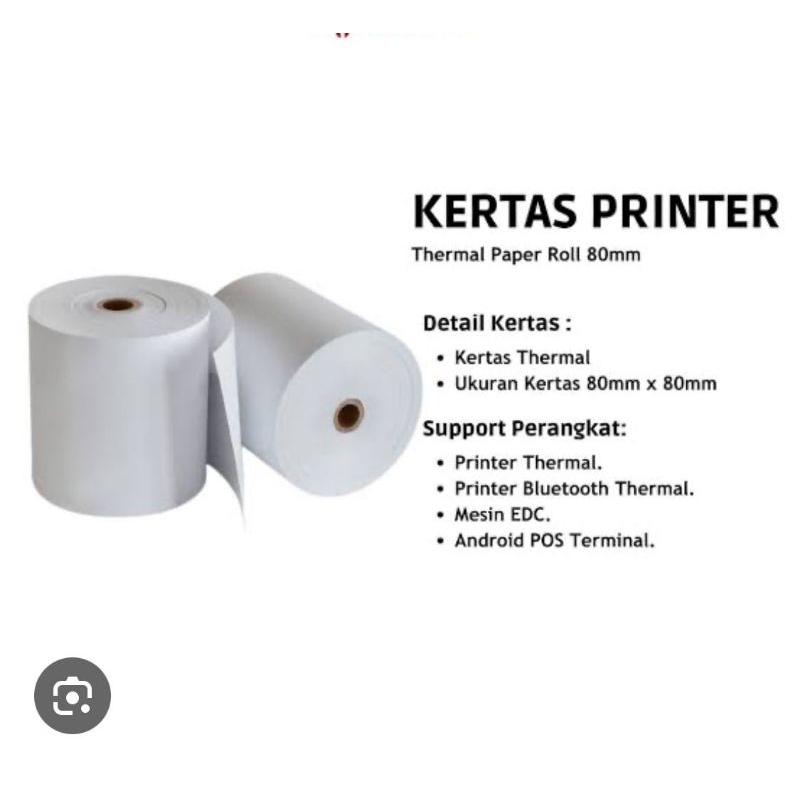 

Kertas Thermal putih 58mmx30mm