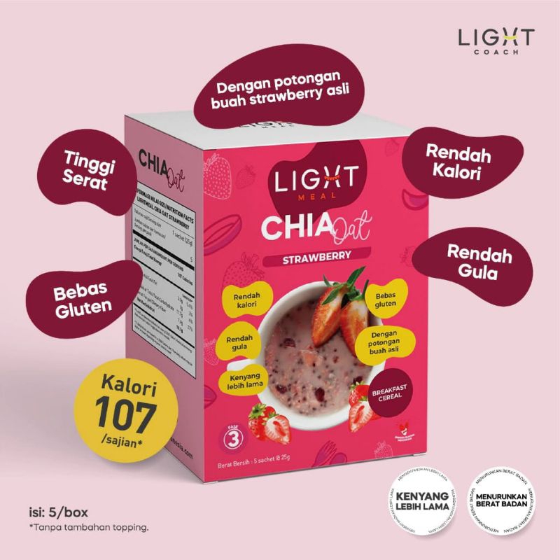 

LIGHTCOACH - Chia Oat Strawberry | Oatmeal Diet | Dengan Buah Asli