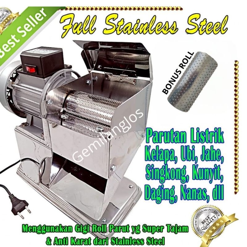 Parutan Kelapa Listrik [Bonus Roll] Mesin Parut Serbaguna Alat Singkong Jahe Nanas