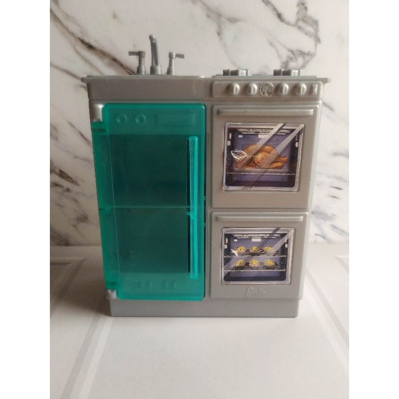 Mainan Perabotan Furniture Barbie Berbie Mattel Kompor Kitchen Set Bekas