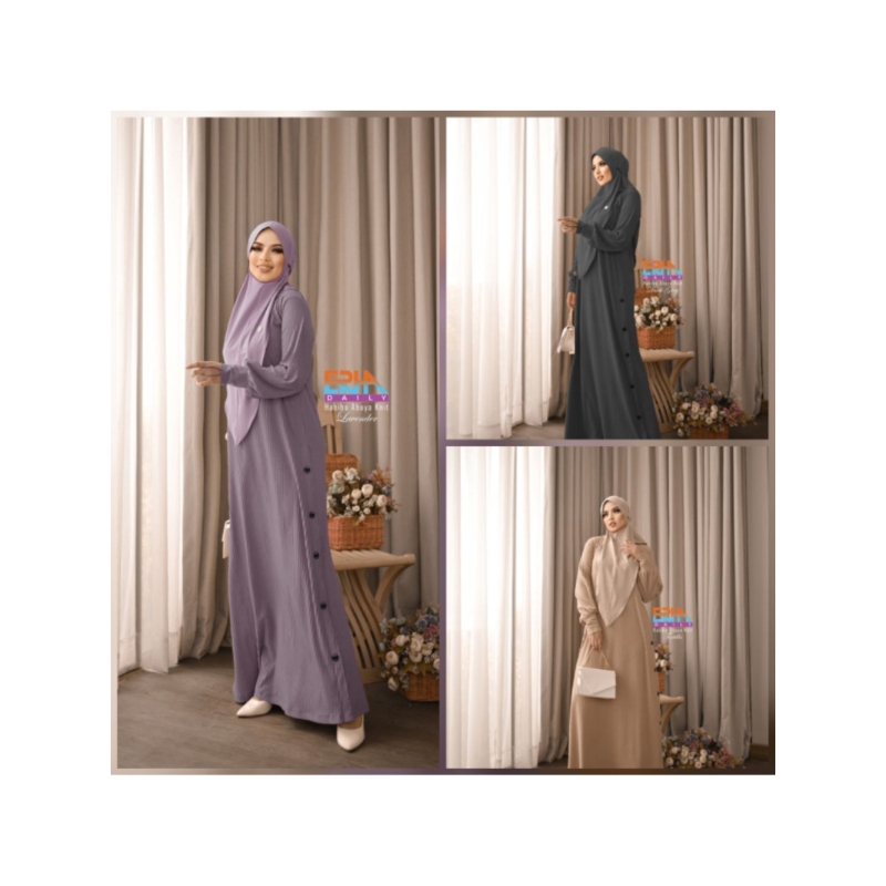 SET ABAYA KNIT “HABIBA”