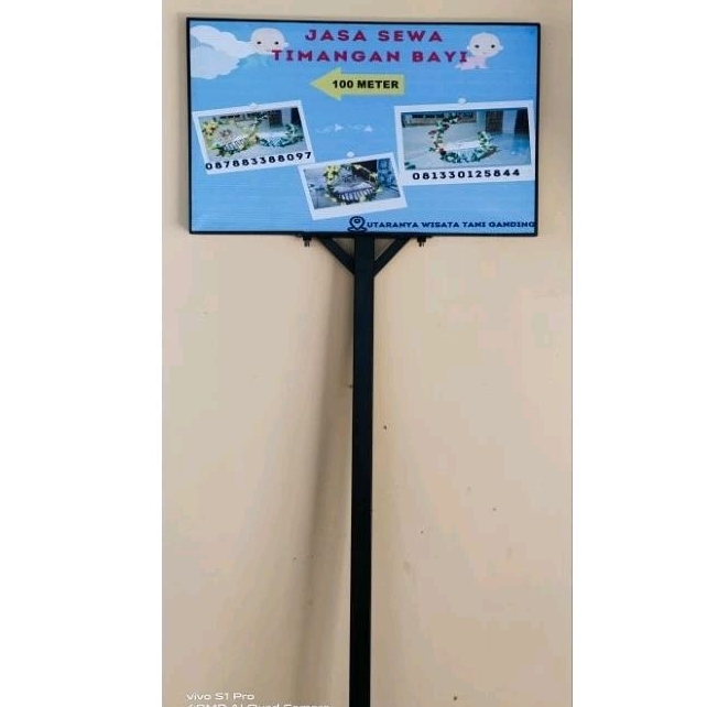 

papan nama 60cm x 40 cm plus tiang 2m