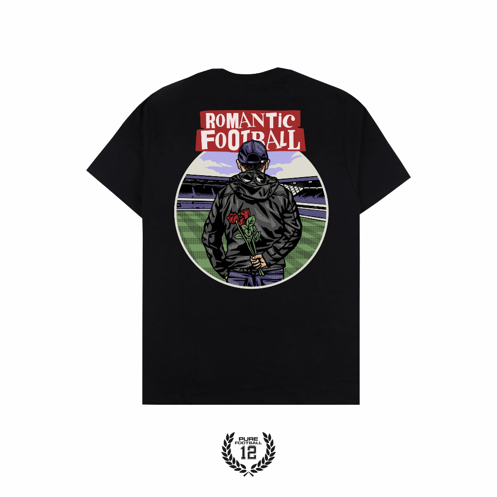 PURE FOOTBALL T-Shirt Romantic Football | Tshirt Football Fans | Tshirt Pria Casual