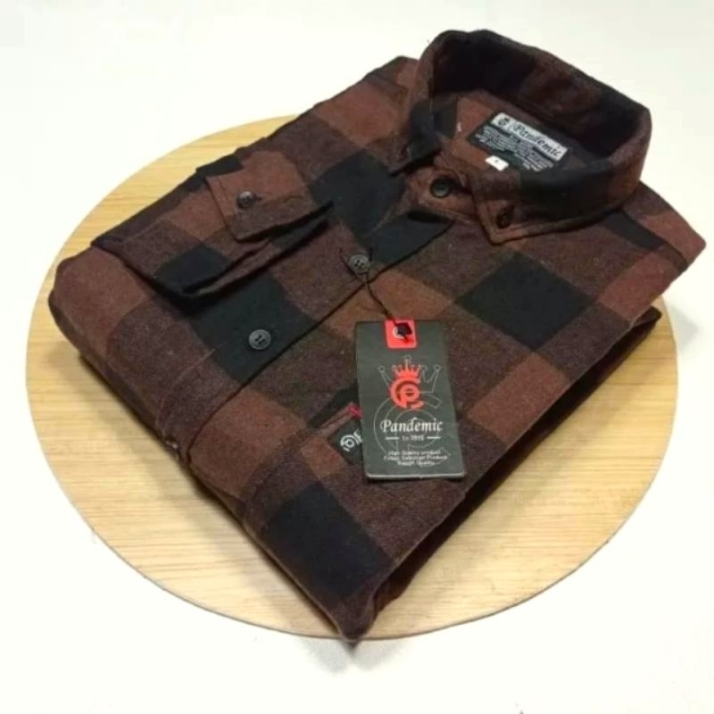 Kemeja Flanel Pria Lengan Panjang Distro | Ori | Motif Flanel Kotak Kotak / Hem Flanel fnl