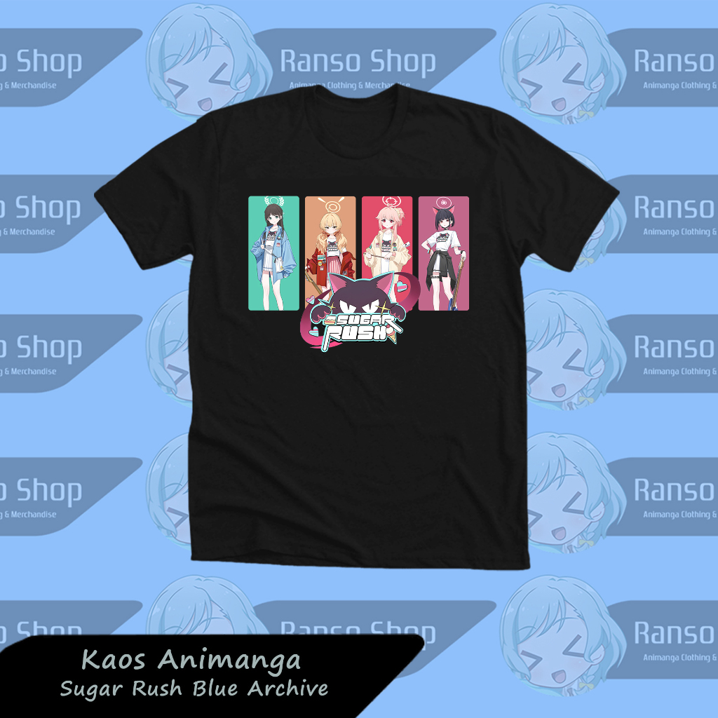 Kaos Game Anime Blue Archive Sugar Rush Member / Baju Anime Blue Archive Kyouyama Kazusa Kurimura Ai
