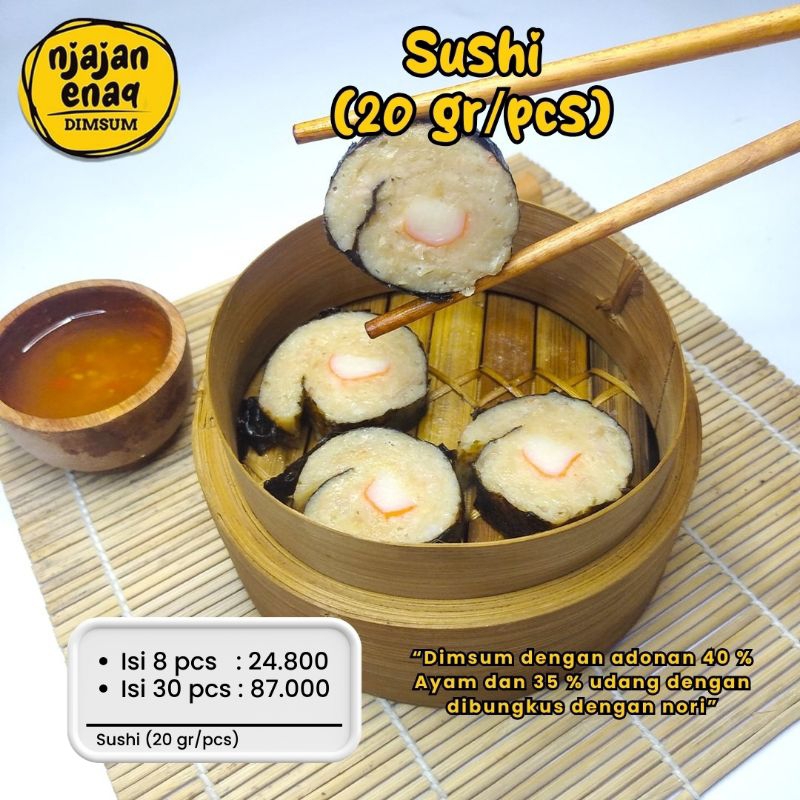

[FROZEN FOOD NJAJAN ENAQ] SUSHI isi 8/30 (750 GR) Sushi Full Ayam & Udang