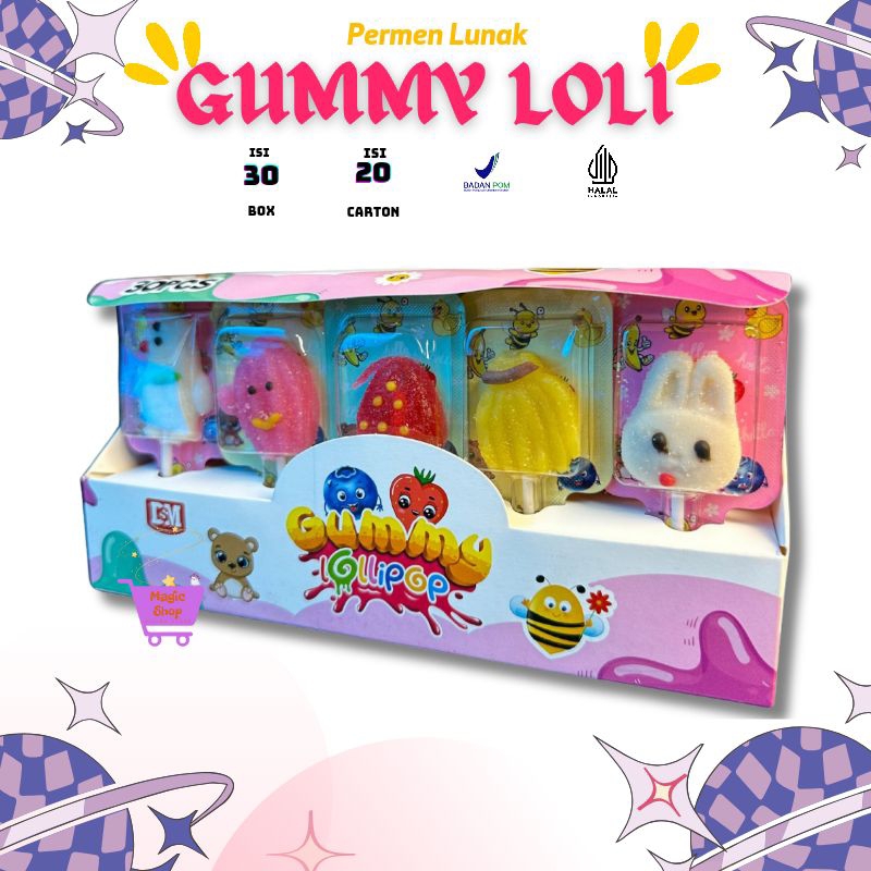 

PERMEN GUMMY LOLIPOP ISI 30 PCS