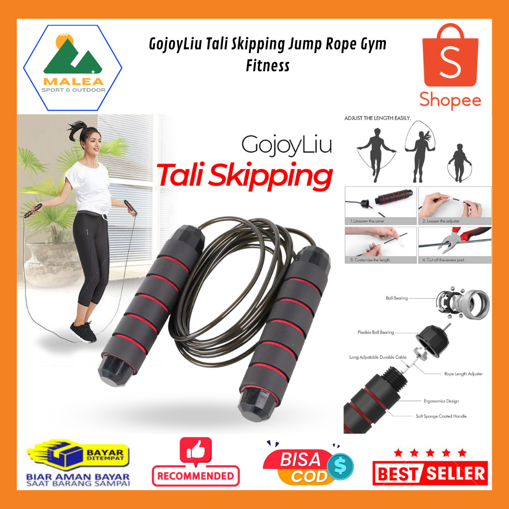 Tali Skipping Jump Rope Gym Fitness / Tali Lompat Baja Latihan Gym Tubuh Ramping Olahraga Rumah