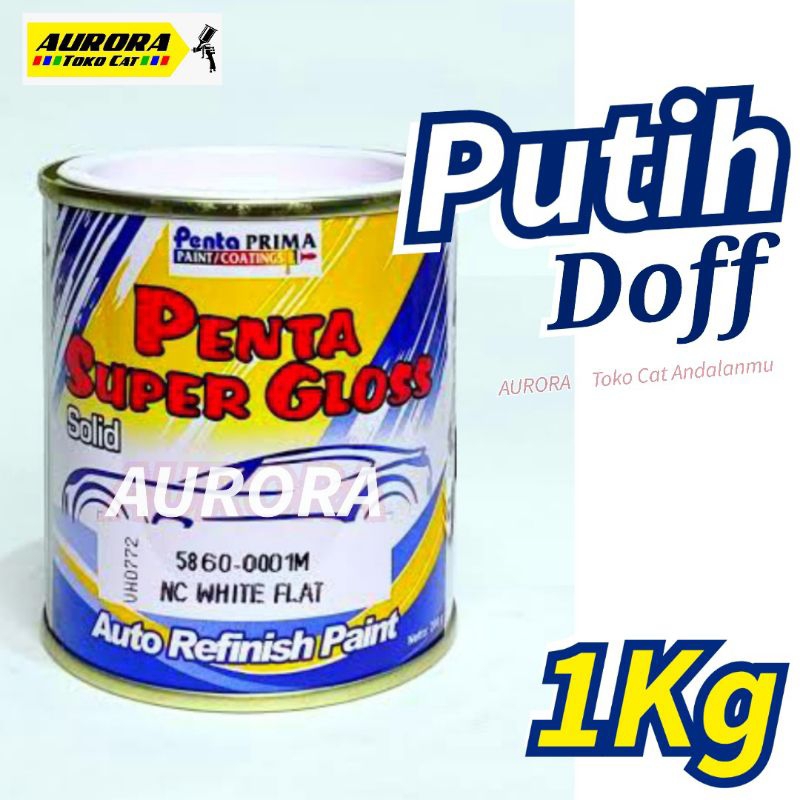 Cat Putih Dop Doff 1Kilo Penta Super Gloss White Flat 1Liter