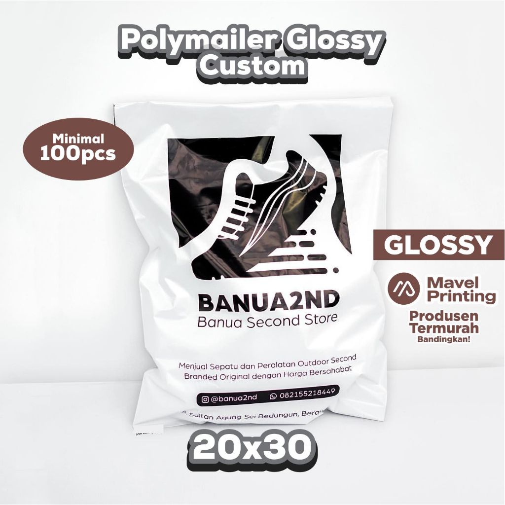 Custom Sablon Plastik Polymailer 20x30  Premium