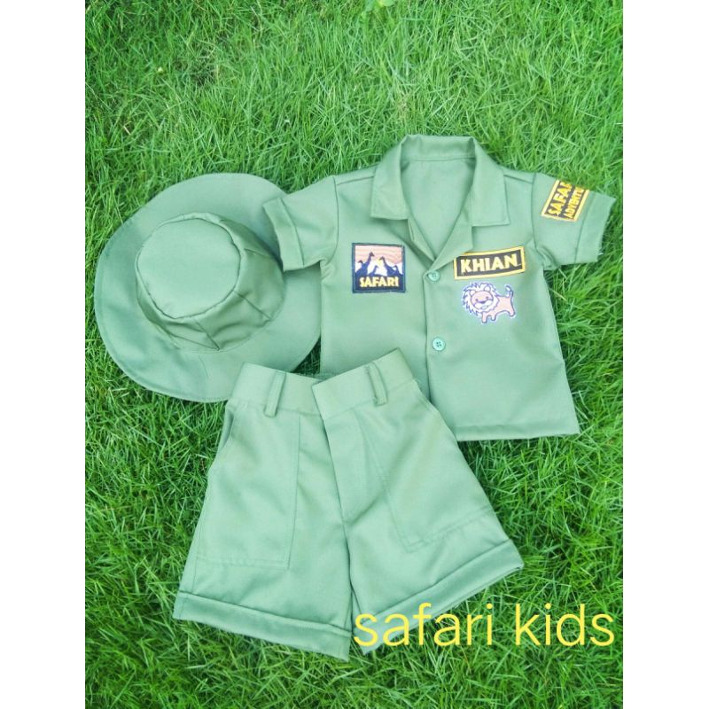 BAJU ANAK ANAK SAFARI, SETELAN ZOO KEEPER, BAJU SAFARI.