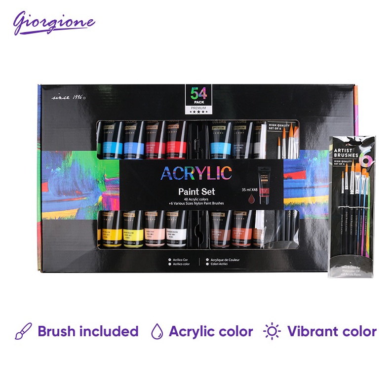 

KODE R88N Giorgione Cat Akrilik Acrylic Paint Set 12243648 Warna 35mlbotol Free Brush AC35