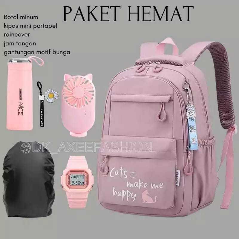 Tas Ransel sekolah anak perempuan sd smp polos