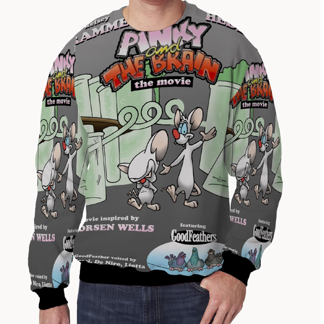Crewneck Pinky and the Brain Sweater Fullprint Bahan Polyester Jersey | PO 3 Hari