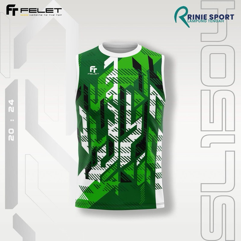 BAJU BADMINTON FELET SL1504 GREEN ORIGINAL