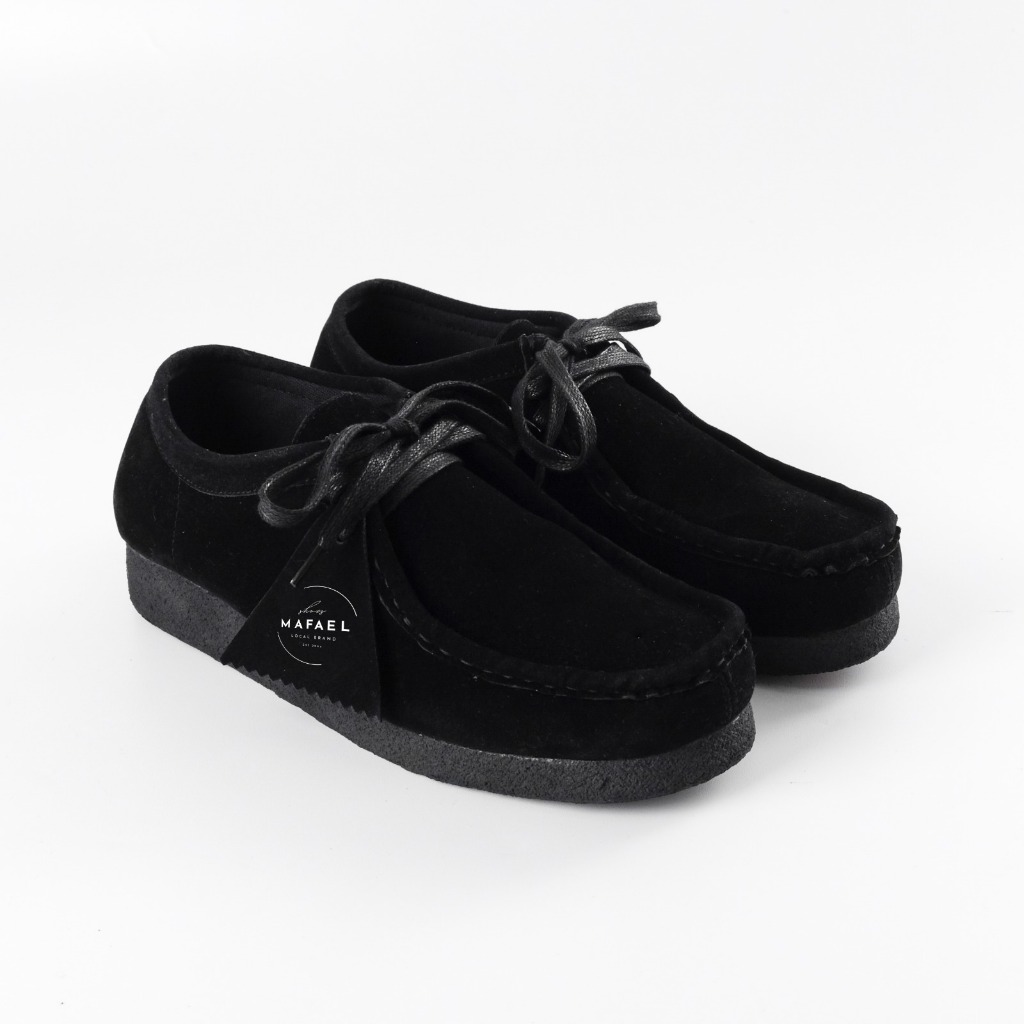 Primeworks - Sepatu Clark Full Black - Sepatu Casual Pria - Sepatu Chungky Wallabee