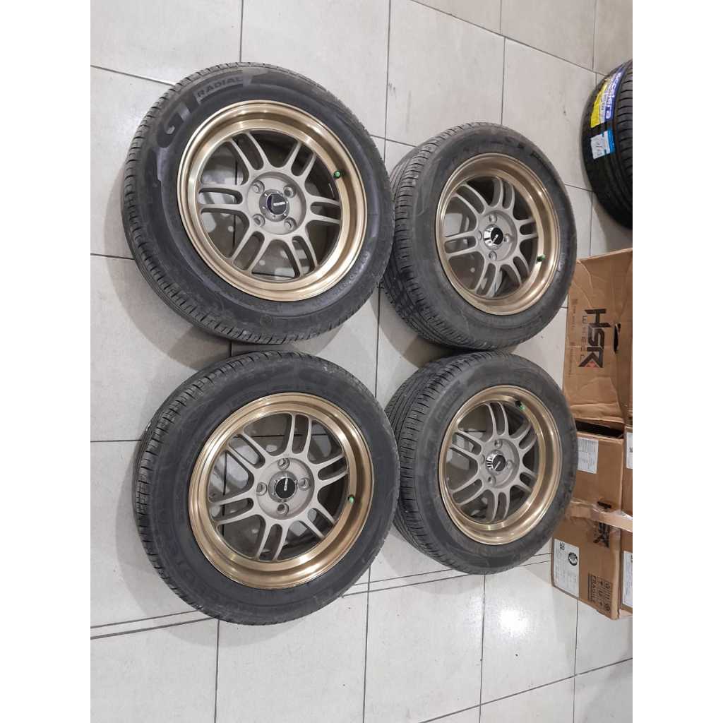 Velg Mobil Bekas Ring 15 Lubang 4 RPF01 R15 PCD 4X100 BAN 185 60 R15