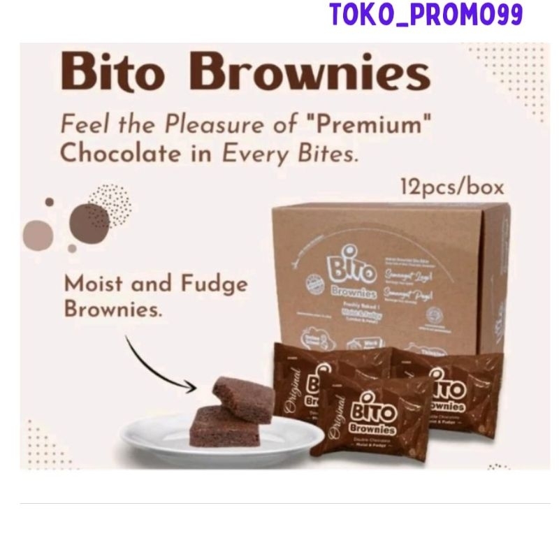 

bito brownies 1 box isi 12 pcs (brownies bito berat 35 gram per pcs)