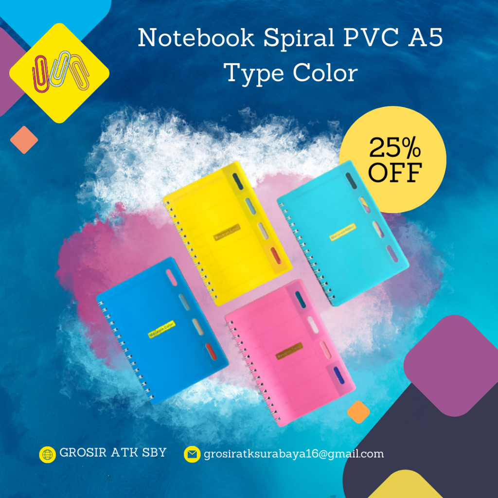 

Notebook Buku Agenda Buku Catatan Cover PVC Color Warna Ukuran A5 Dan A6