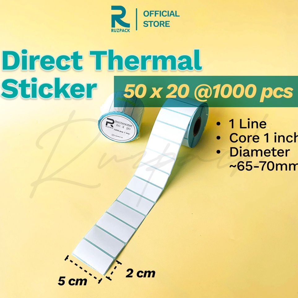 

New Limited Direct Thermal Sticker 5x2 MM Stiker Resi Pengiriman Label Barcode Thermal 1 LINE 1 PCS