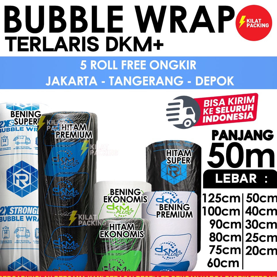 

Spesial Terbaru Bubble Wrap DKM Plus Premium Quality Termurah Plastik Bubble Wrap Packing Online Shop Per Roll