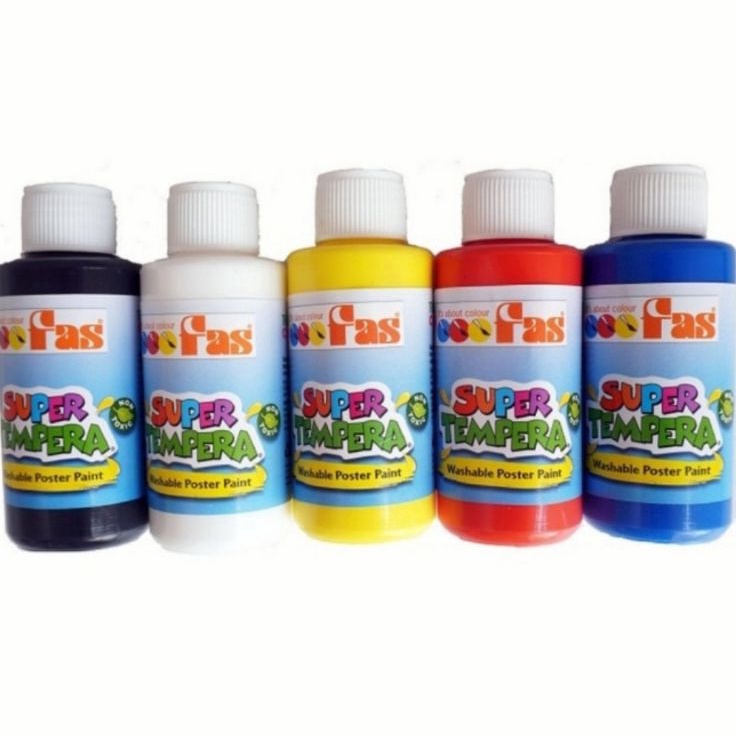 

Super Puas Fas Super Tempera Cat Air Anak set 5 pcs Ukuran 1 ml Non Toxic Super Washable Impor New Zealand