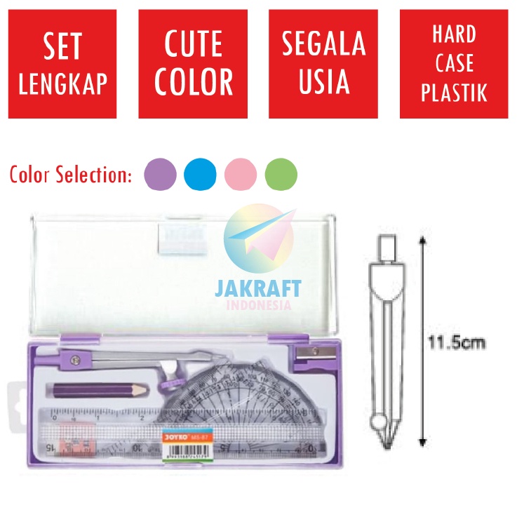 

Obral Menarik 8 Set Paket Math Set Penggaris Busur Mistar Segitiga Jangka JOYKO MS87 Lengkap