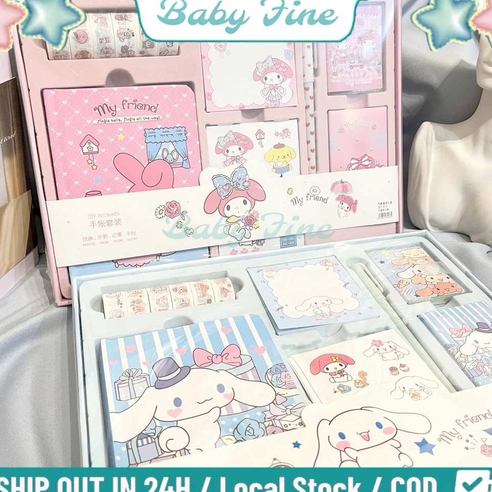 

Lebih Laris CODPaket Jurnal Set 7 in 1 Agenda Gift Box Hampers Hadiah Notebook Journal Diary 6 in 1 Boba Alat Buku Tulis Lengkap Scrapbook Cute Girl Sanrio Cinnamoroll My Melody Kuromi Panda Peach Kelinci Duffy Cat Sweetheart Cake Shop
