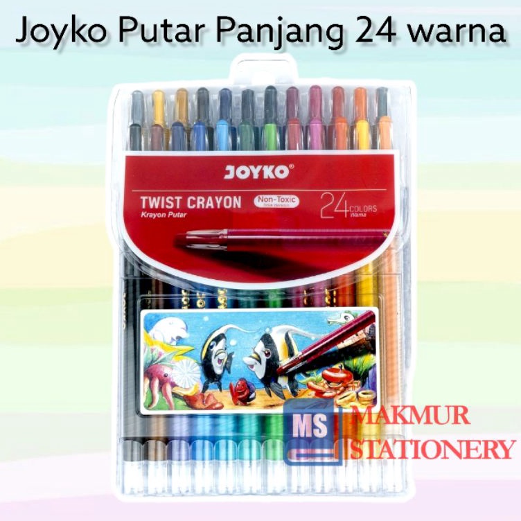 

Super Surprise Crayon Putar Twist Crayon Joyko Panjang 24 Warna TWCR24S