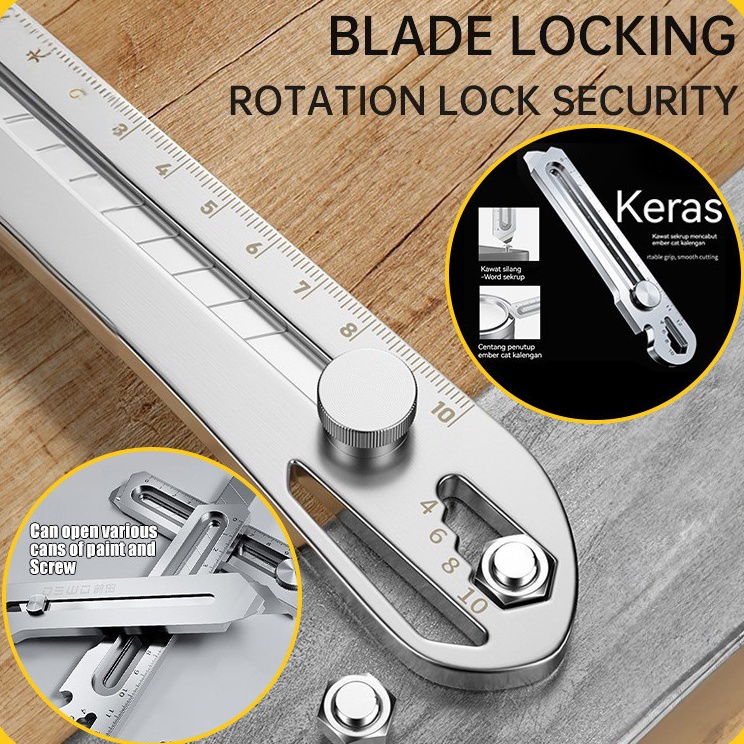 

Murah Ekonomis Cutter pisau 18mm multifungsi baja cutter besi stainless besar 1pc pisau set cutter pisau pemotong kertas