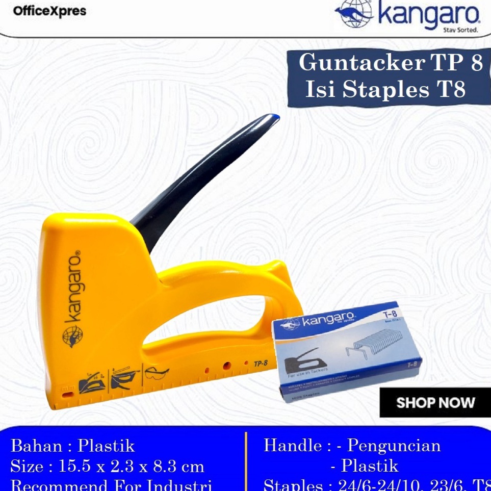 

Paling Trending Alat Stapler Tembak Jok Kulit Motor Stapler Kayu Plastik GunTacker Plastik Kangaro TP8 Cekrekan Pengokot Stapler Sofa