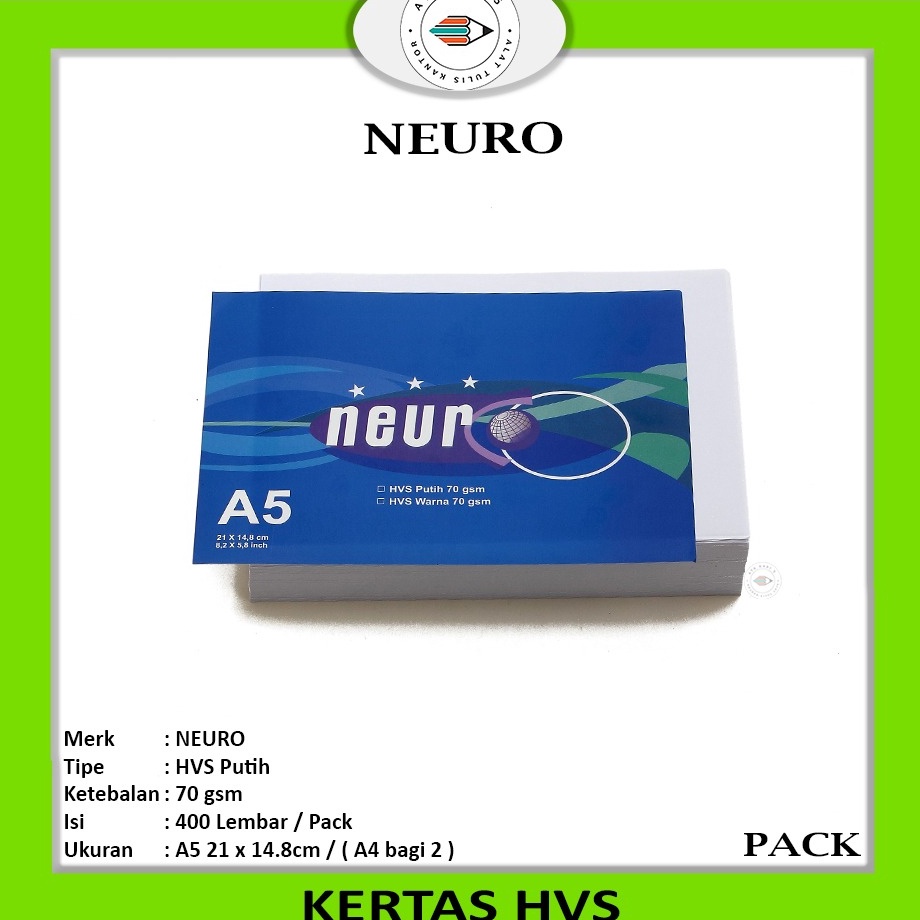 

Dijamin Aman NEURO Kertas Hvs A5 Putih Rim
