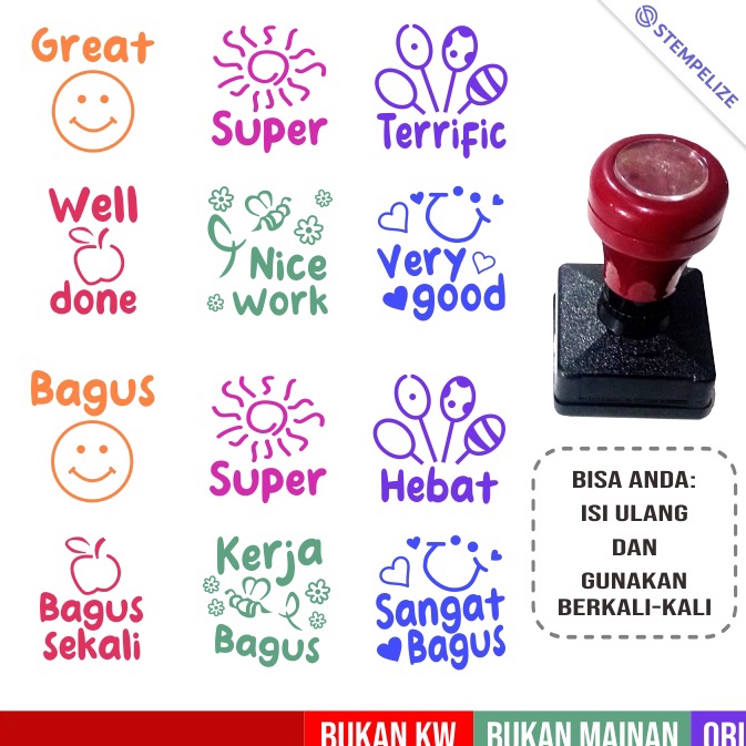 

KODE H29R Stempel Reward Penilaian Guru TK SD Anak