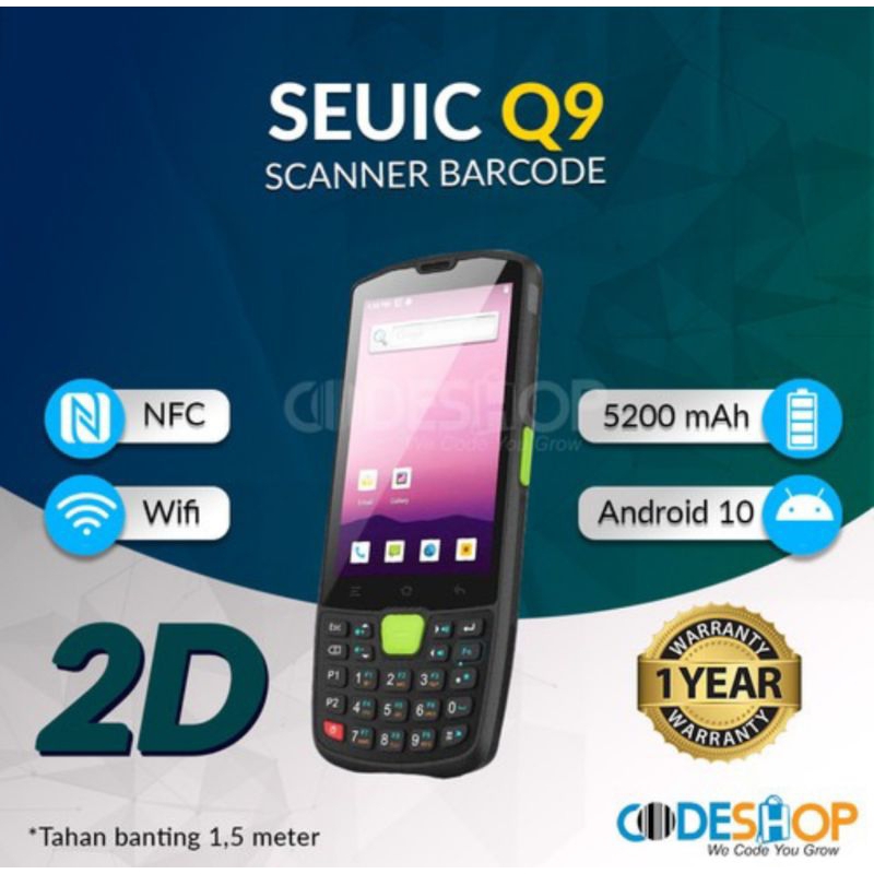 SEUIC Q9. SCANNER BARCODE 2D suport smua expedisi