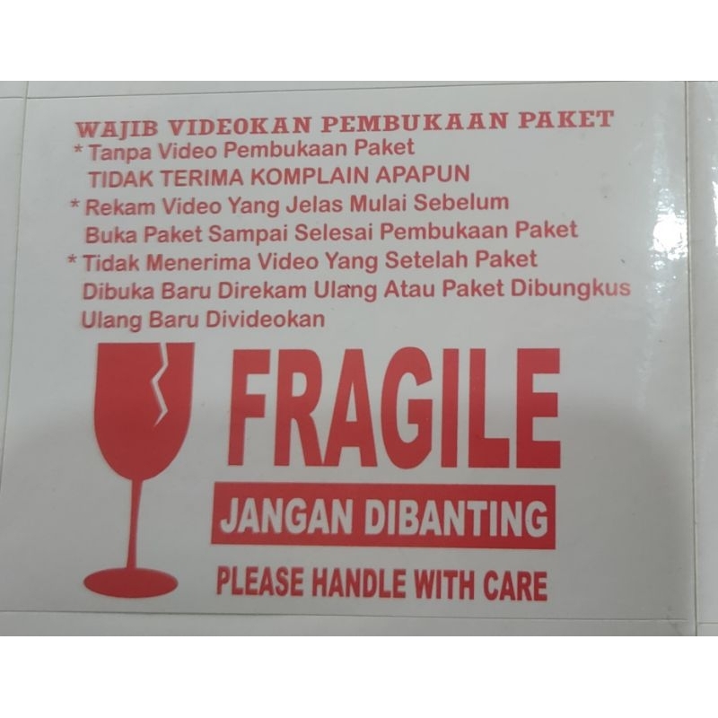 

Stiker Fragile / Stiker Paket Jangan Di banting 8x6cm stiker paket unboxing video