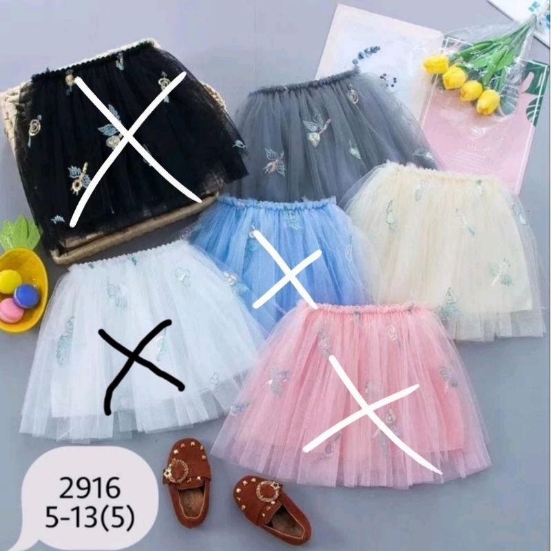 Rok tutu Anak perempuan lucu halus rok mekar rok karet hati kupu flaminggo