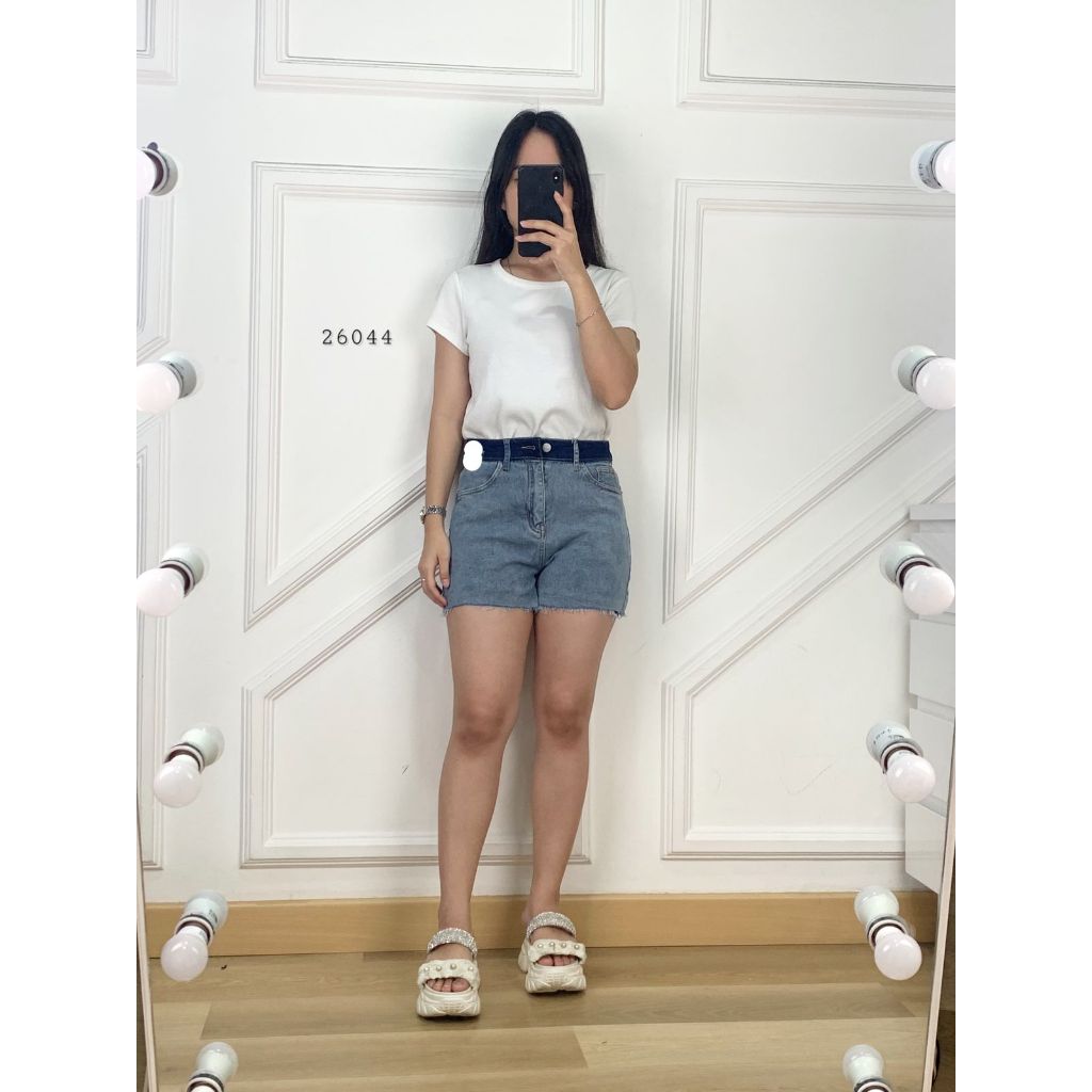 CELANA PENDEK HP JEANS POLOS VARIASI BORDIR SEGITIGA DEPAN TWIN POCKET DEPAN BELAKANG JEANS 505 SIZE