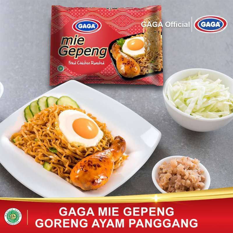 

GAGA mie gepeng goreng ayam panggang 75g/1 box/halal