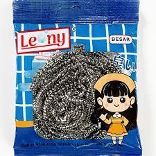 LEONY SABUT STEN SUPER JUMBO BIRU / KAWAT PENGGOSOK WAJAN PANCI JUMBO