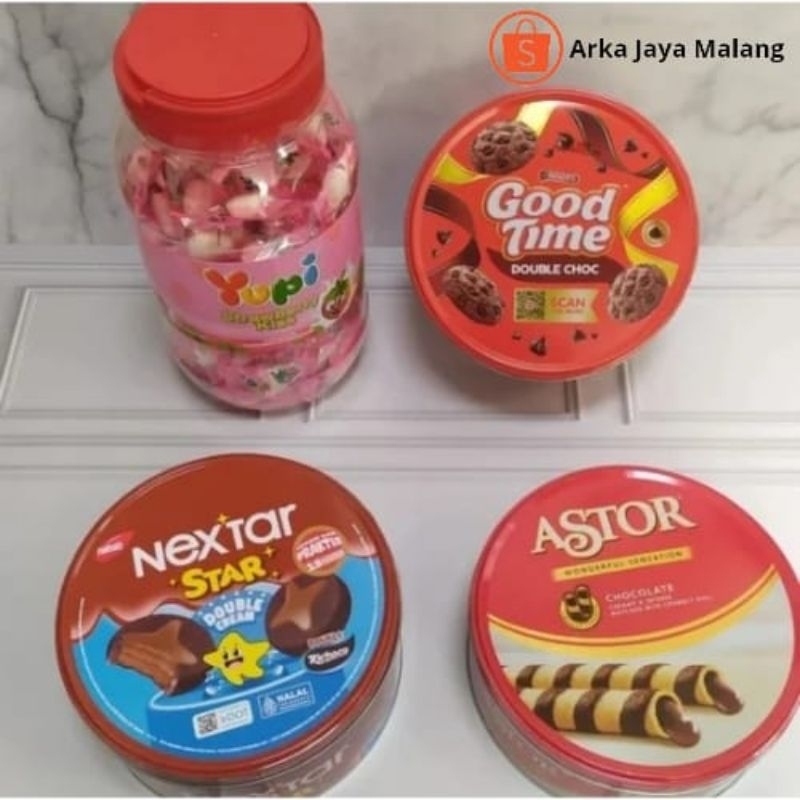 

(Paket Bundling) 4in1 Yupi dan 3 Kue Kaleng Astor Nexstar dan Good Time