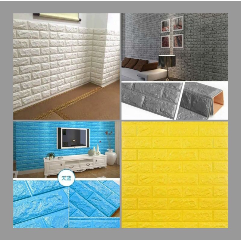 Wallpaper Dinding Motif Bata/ Wallpaper Foam Bata/ Wallpaper Dinding Foam Bata Murah
