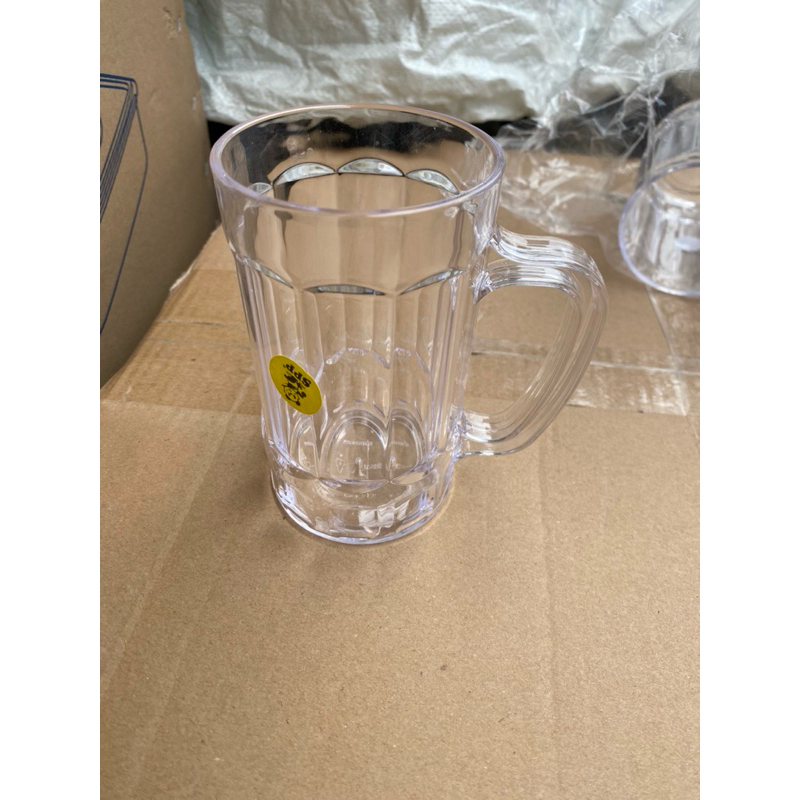 6pc Gelas Bir Atom Mika Cangkir Plastik Bening Besar Tempat Kopi Teh