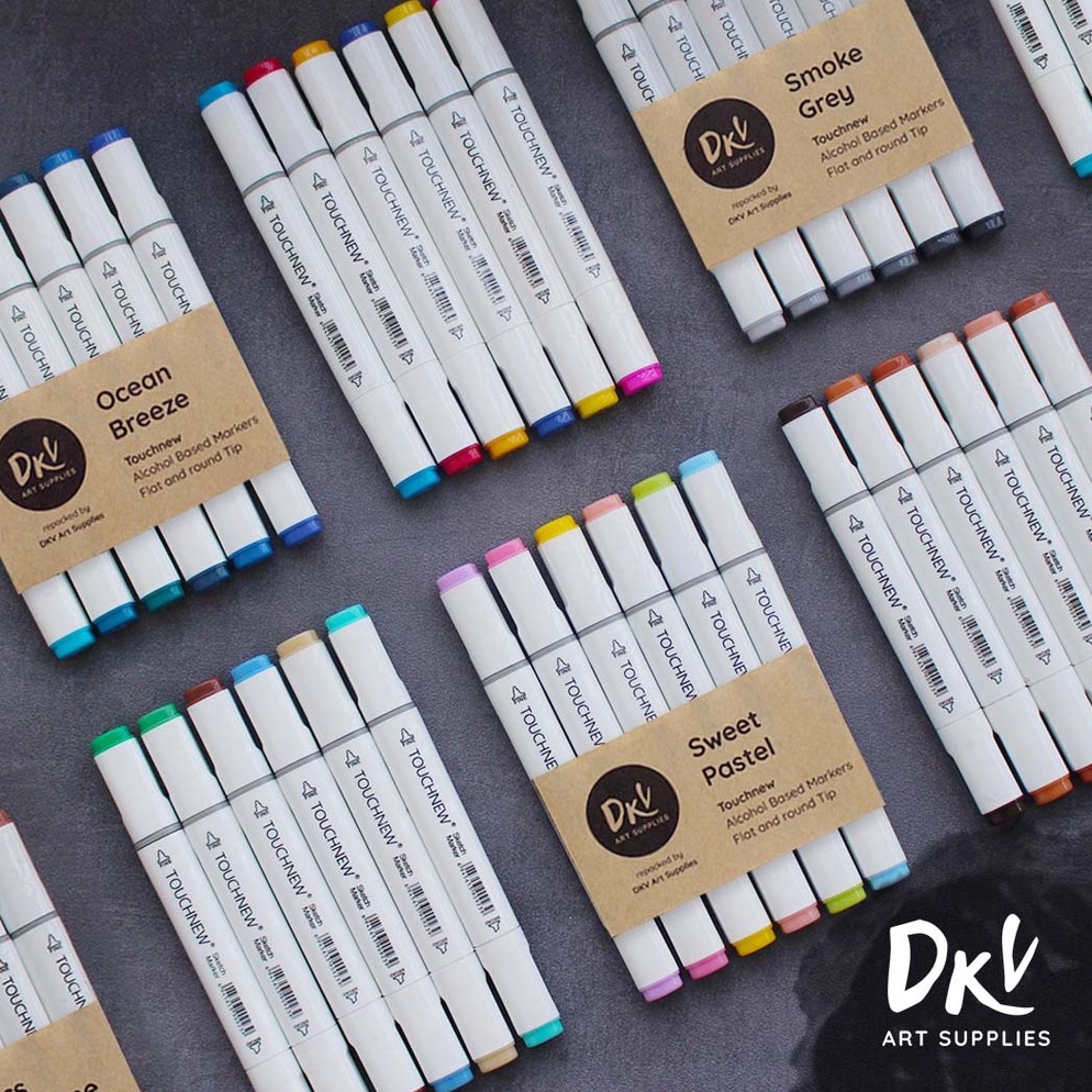 

KODE S79Y Touchfive Touchnew Twin Marker Spidol 6 Warna Kulit Skin Pastel Earth Blue Grey Colors